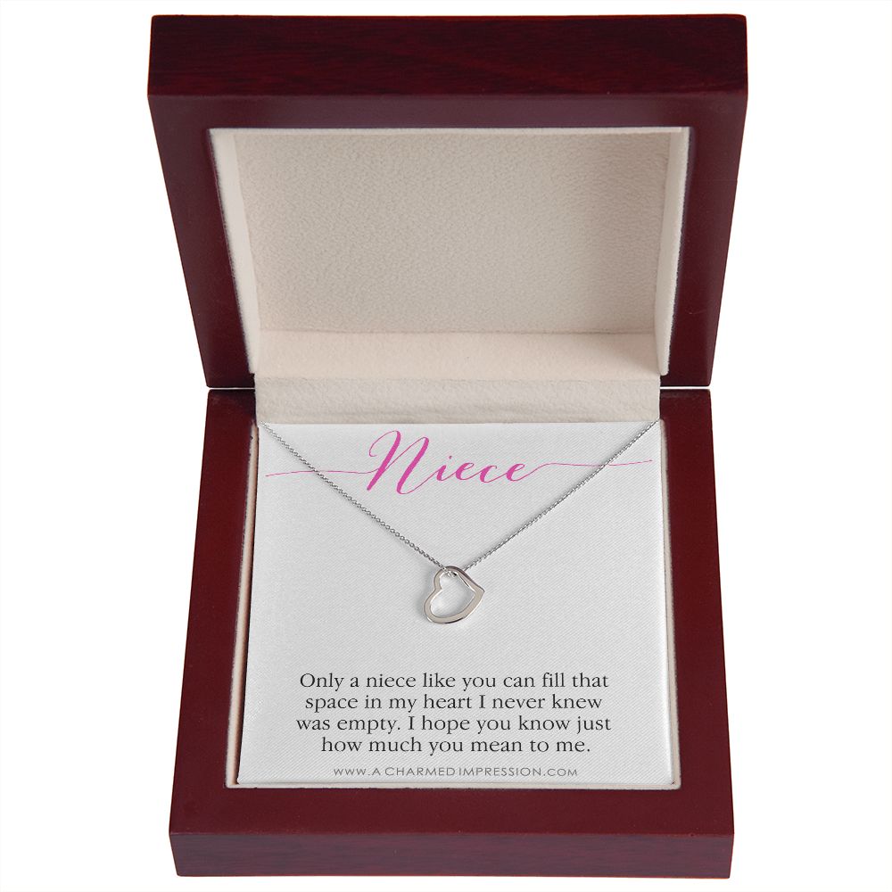 Niece Gift from Aunt, Gift for Niece Necklace, Niece Jewelry, Niece Wedding Gift, Niece Confirmation, Niece Birthday Gift ideas - Delicate Heart Necklace