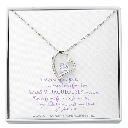Unbiological Mother & Child Gift, Keepsake Jewelry, Adoption Gotcha Day Gifts for Women Girls, Daughter Stepdaughter, Unique Meaningful