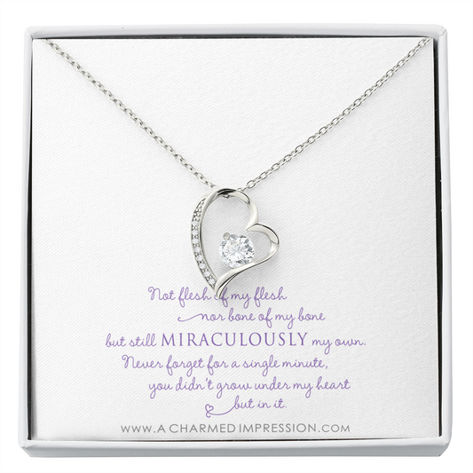 Unbiological Mother & Child Gift, Keepsake Jewelry, Adoption Gotcha Day Gifts for Women Girls, Daughter Stepdaughter, Unique Meaningful