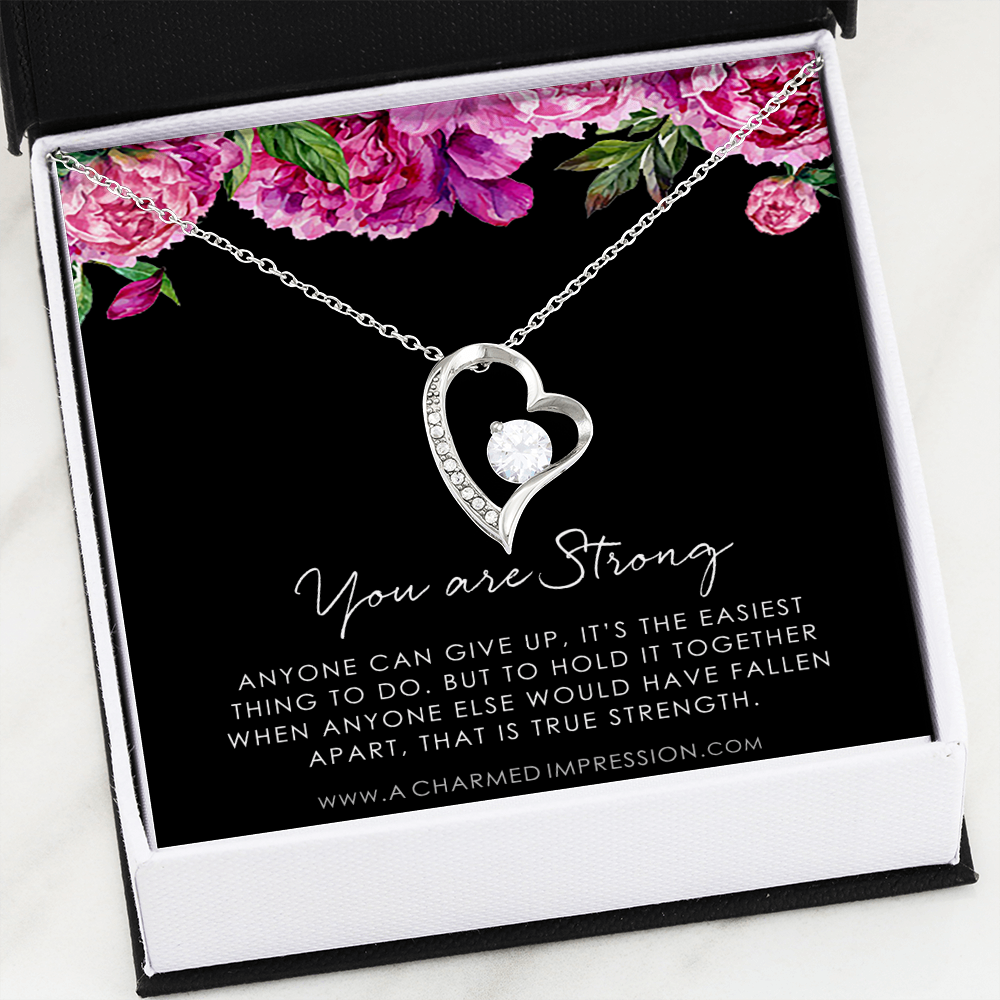 Strength Necklace, Depression, Mental Health, Cancer Survivor Necklace, Breast Cancer Survivor, Infertility Miscarry Gift, Fertility Wish