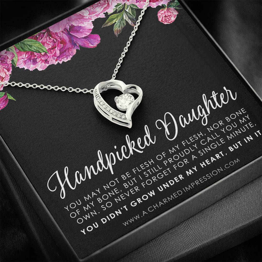 Handpicked Daughter, Stepdaughter Gift for Step Daughter, Infinite Love, Bonus Daughter, Adopted Child, Gift for Girls, Unbiological Child