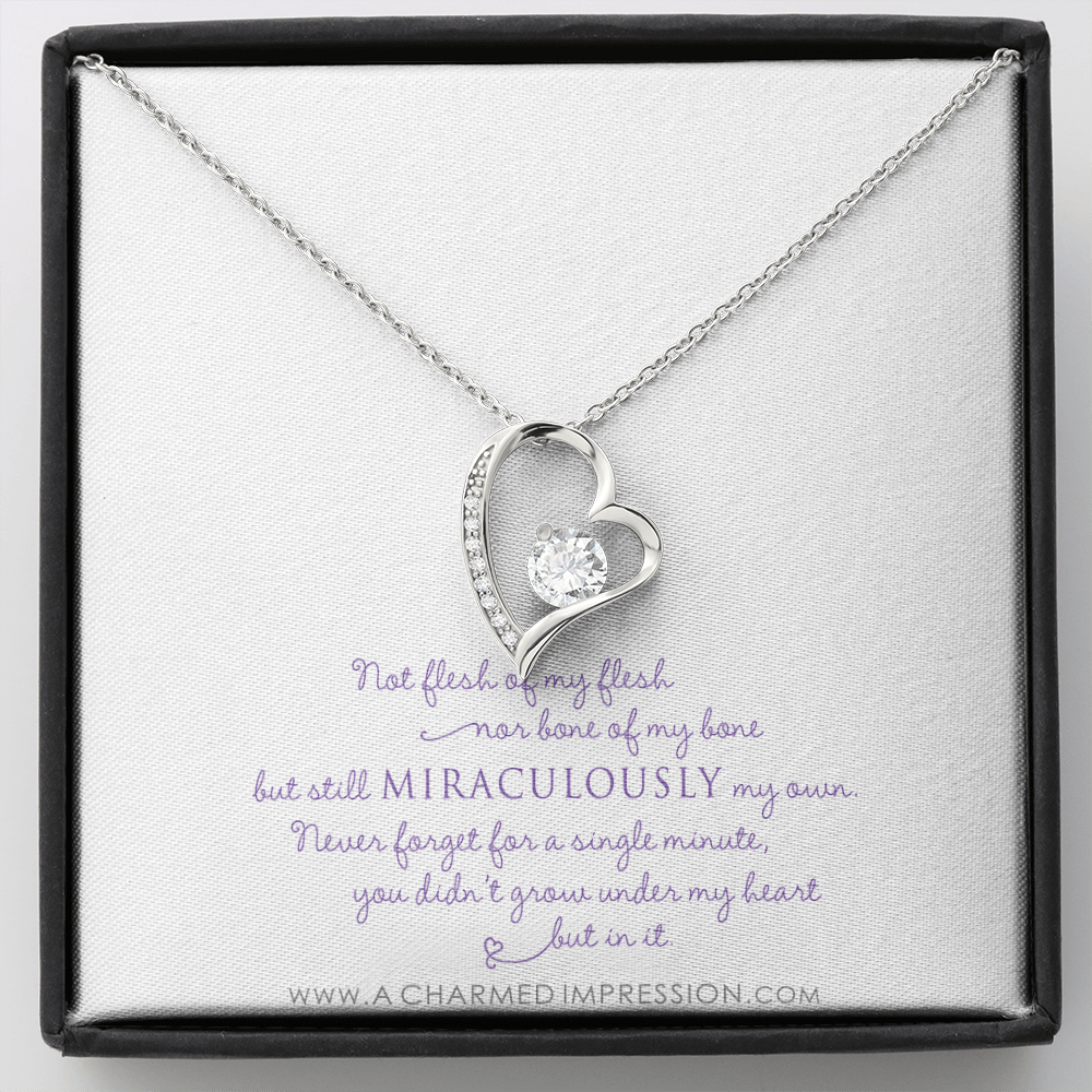 Unbiological Mother & Child Gift, Keepsake Jewelry, Adoption Gotcha Day Gifts for Women Girls, Daughter Stepdaughter, Unique Meaningful