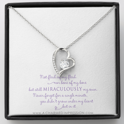 Unbiological Mother & Child Gift, Keepsake Jewelry, Adoption Gotcha Day Gifts for Women Girls, Daughter Stepdaughter, Unique Meaningful