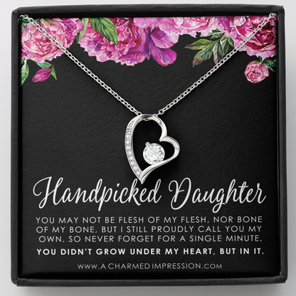Handpicked Daughter, Stepdaughter Gift for Step Daughter, Infinite Love, Bonus Daughter, Adopted Child, Gift for Girls, Unbiological Child