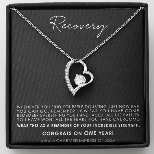 Recovery Gift, Recovery Necklace, Fighter Jewelry, Eating Disorder, NA, AA Gifts, Sobriety Anniversary, Sober Birthday