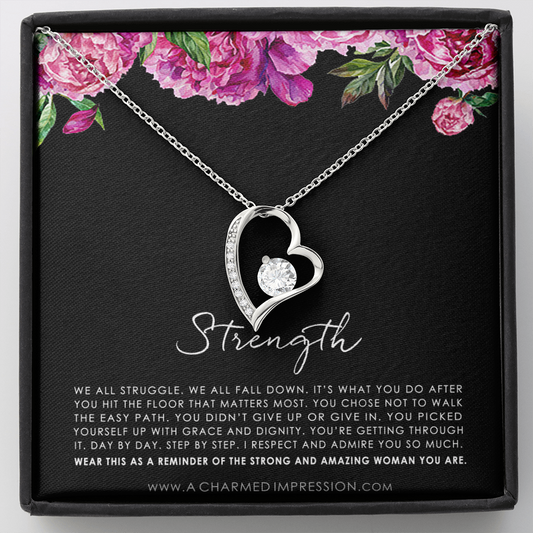 Strength Necklace, Infertility Miscarry Gift, Depression, Mental Health, Fertility Wish, Cancer Survivor Necklace, Breast Cancer Survivor