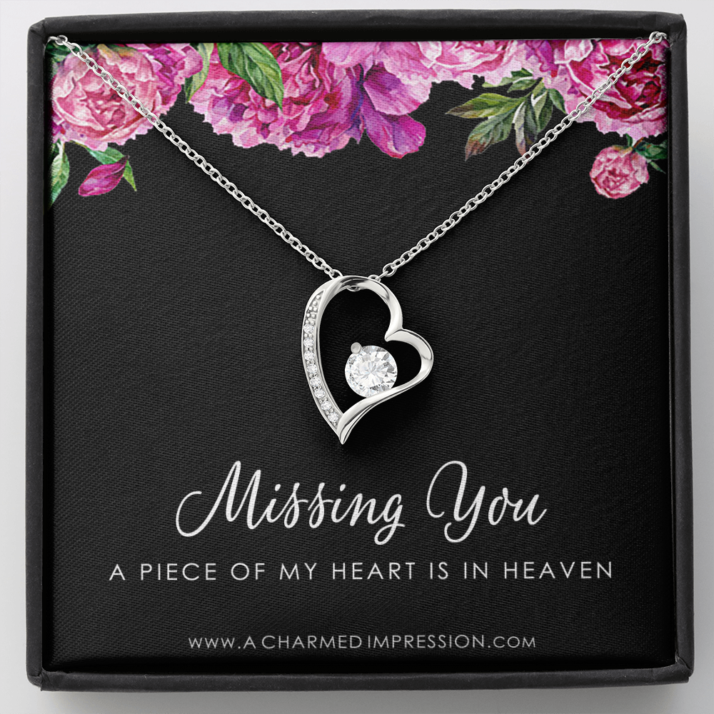 Remembrance Jewelry • Gift for Loss of Loved One • Memory Keepsake Charm • Sympathy Gift • A Piece of My Heart is in Heaven