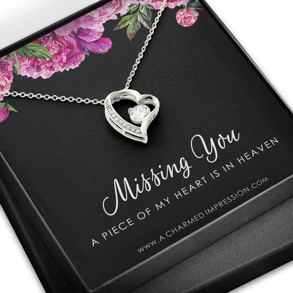 Remembrance Jewelry • Gift for Loss of Loved One • Memory Keepsake Charm • Sympathy Gift • A Piece of My Heart is in Heaven