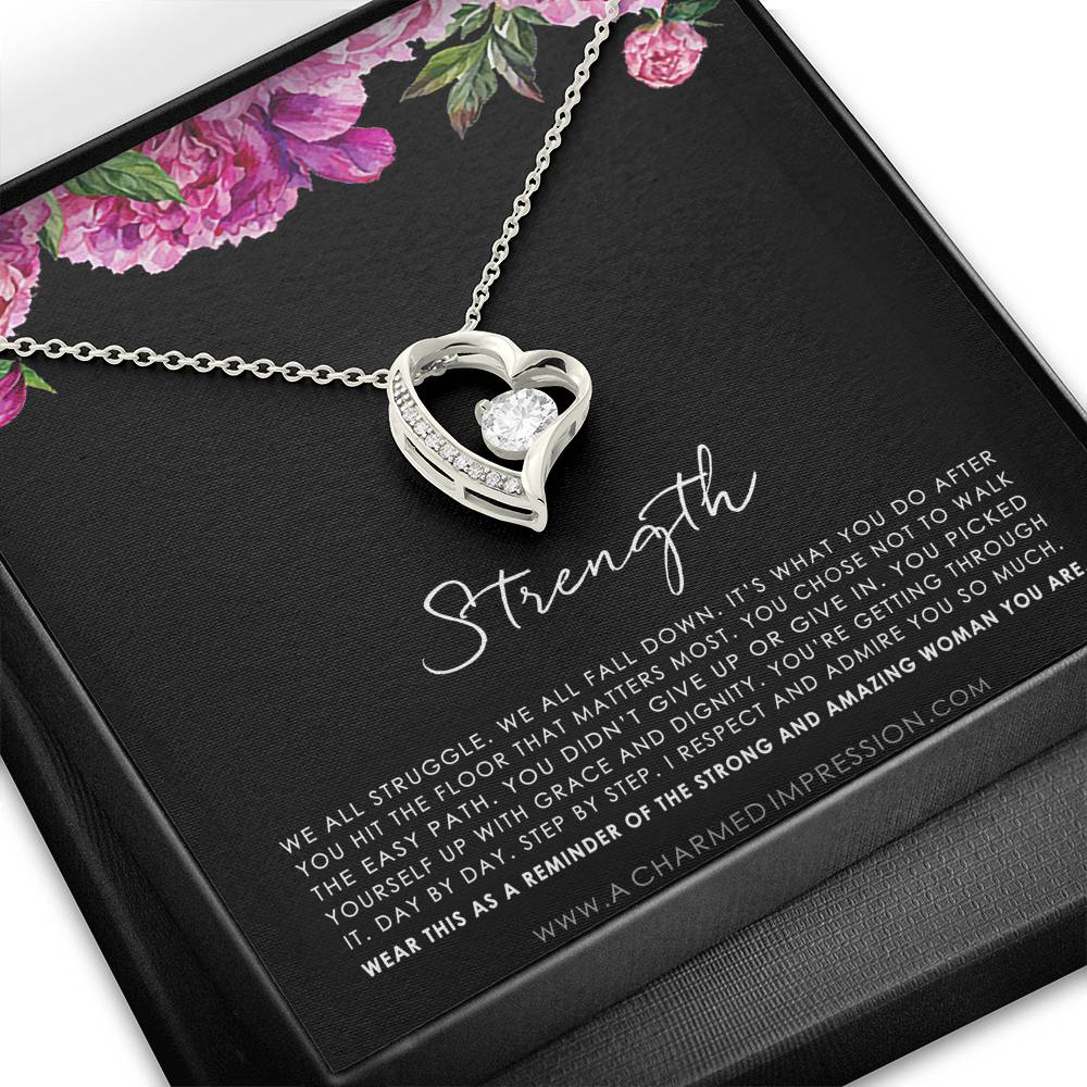Strength Necklace, Infertility Miscarry Gift, Depression, Mental Health, Fertility Wish, Cancer Survivor Necklace, Breast Cancer Survivor