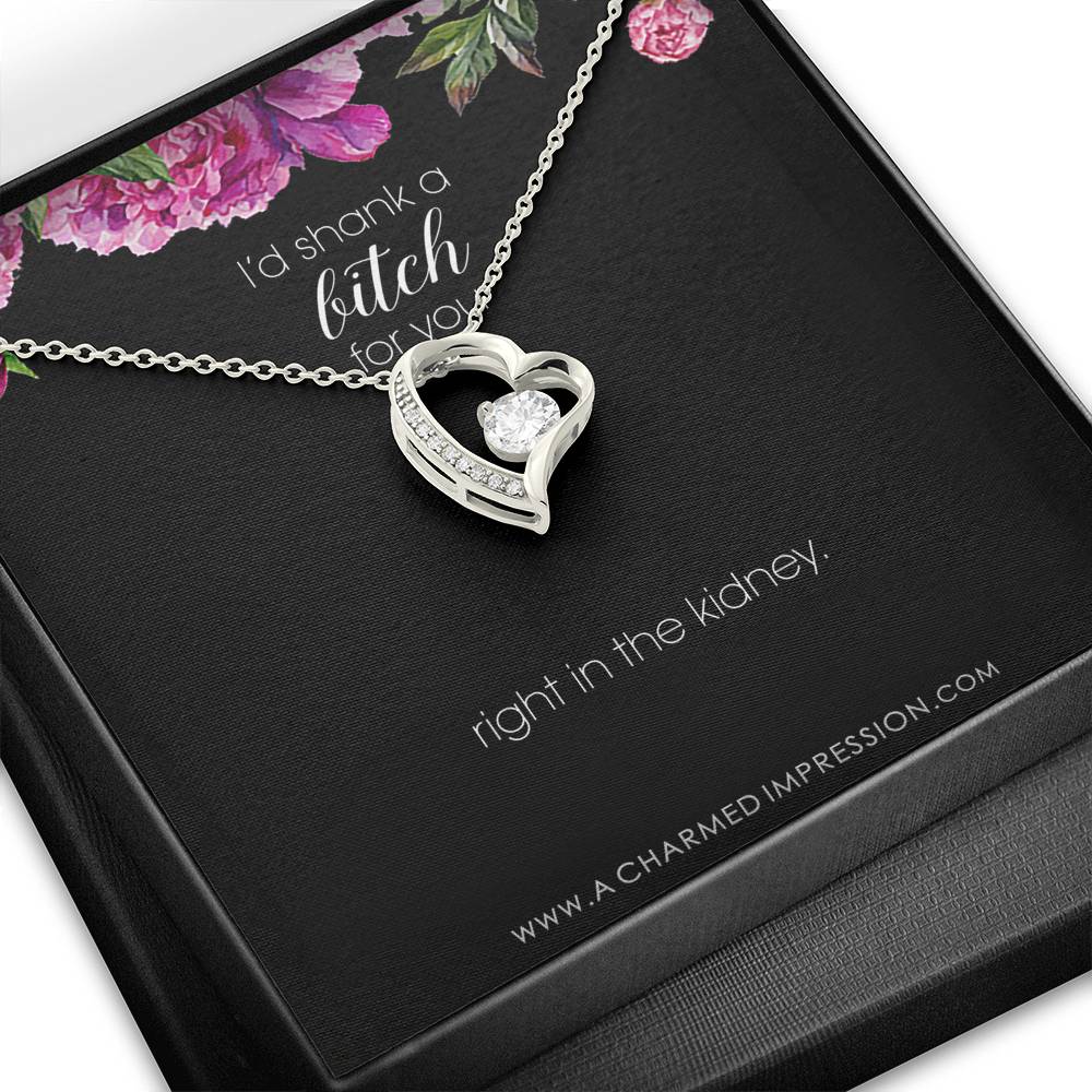 Funny Best Friend Necklace, Funny Sister Gift, Funny CoWorker Gift, Friendship Necklace, I Would Shank a Bitch