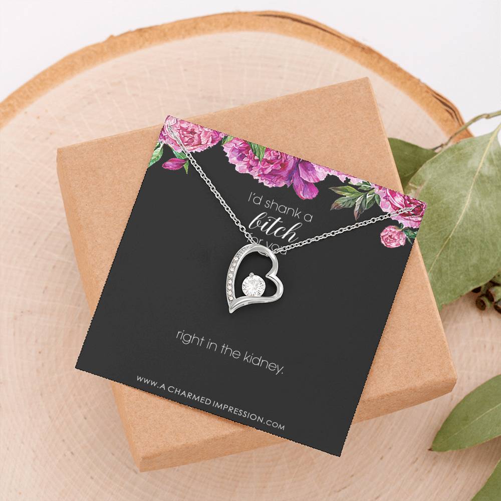Funny Best Friend Necklace, Funny Sister Gift, Funny CoWorker Gift, Friendship Necklace, I Would Shank a Bitch