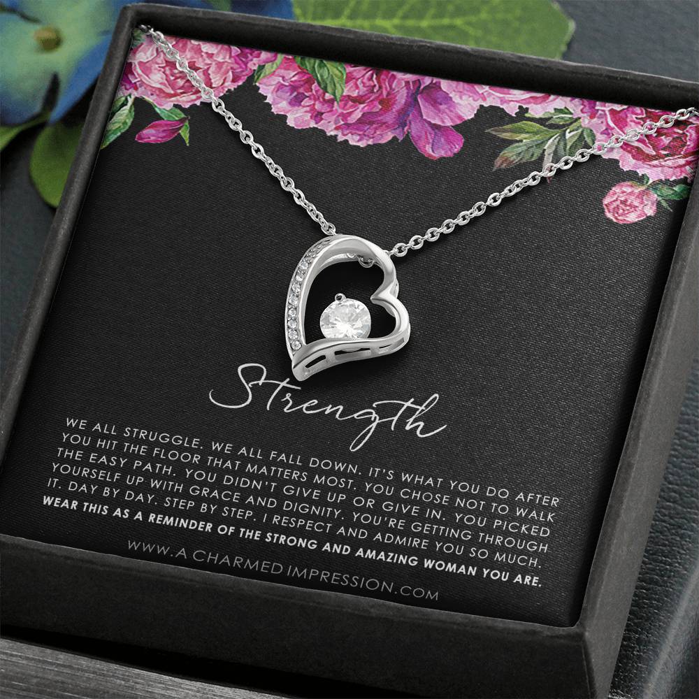 Strength Necklace, Infertility Miscarry Gift, Depression, Mental Health, Fertility Wish, Cancer Survivor Necklace, Breast Cancer Survivor