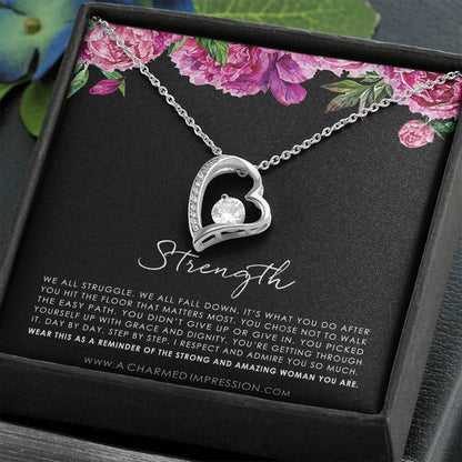 Strength Necklace, Infertility Miscarry Gift, Depression, Mental Health, Fertility Wish, Cancer Survivor Necklace, Breast Cancer Survivor