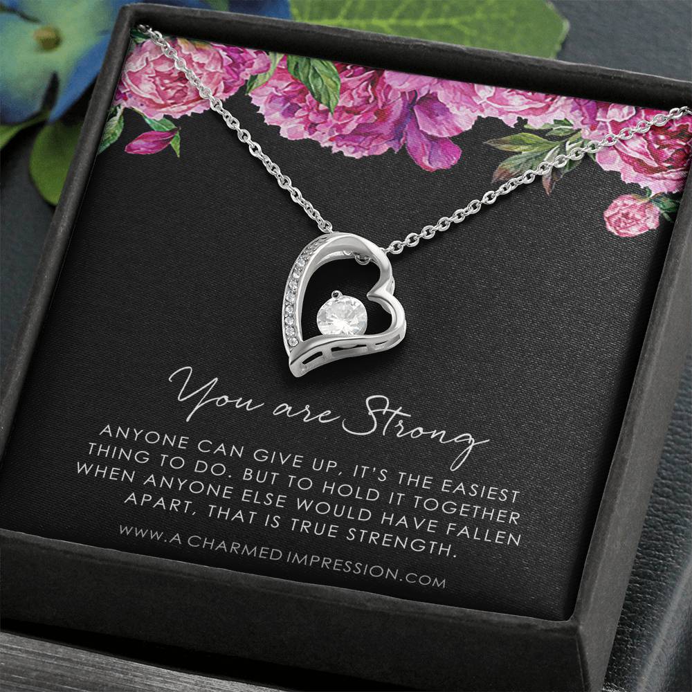 Strength Necklace, Depression, Mental Health, Cancer Survivor Necklace, Breast Cancer Survivor, Infertility Miscarry Gift, Fertility Wish