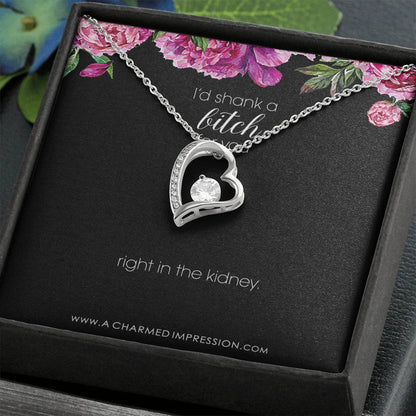 Funny Best Friend Necklace, Funny Sister Gift, Funny CoWorker Gift, Friendship Necklace, I Would Shank a Bitch