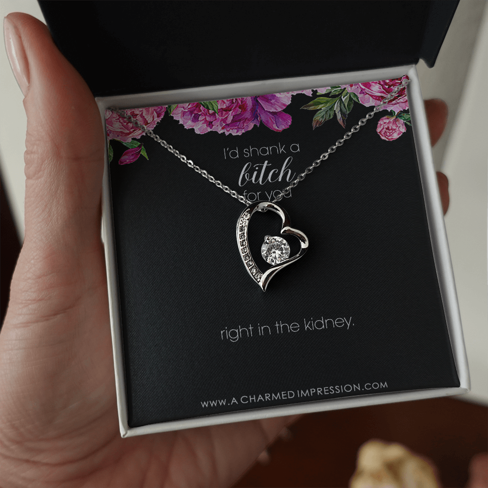 Funny Best Friend Necklace, Funny Sister Gift, Funny CoWorker Gift, Friendship Necklace, I Would Shank a Bitch