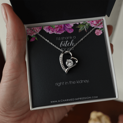 Funny Best Friend Necklace, Funny Sister Gift, Funny CoWorker Gift, Friendship Necklace, I Would Shank a Bitch