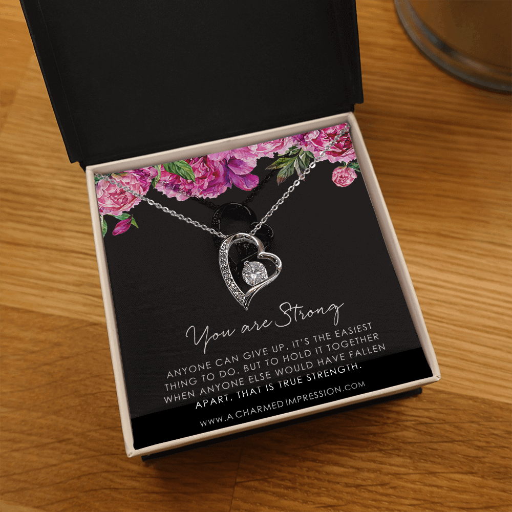 Strength Necklace, Depression, Mental Health, Cancer Survivor Necklace, Breast Cancer Survivor, Infertility Miscarry Gift, Fertility Wish