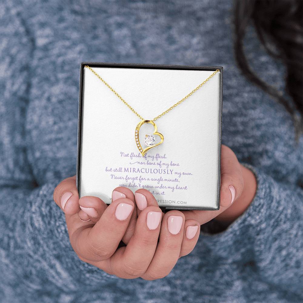 Unbiological Mother & Child Gift, Keepsake Jewelry, Adoption Gotcha Day Gifts for Women Girls, Daughter Stepdaughter, Unique Meaningful