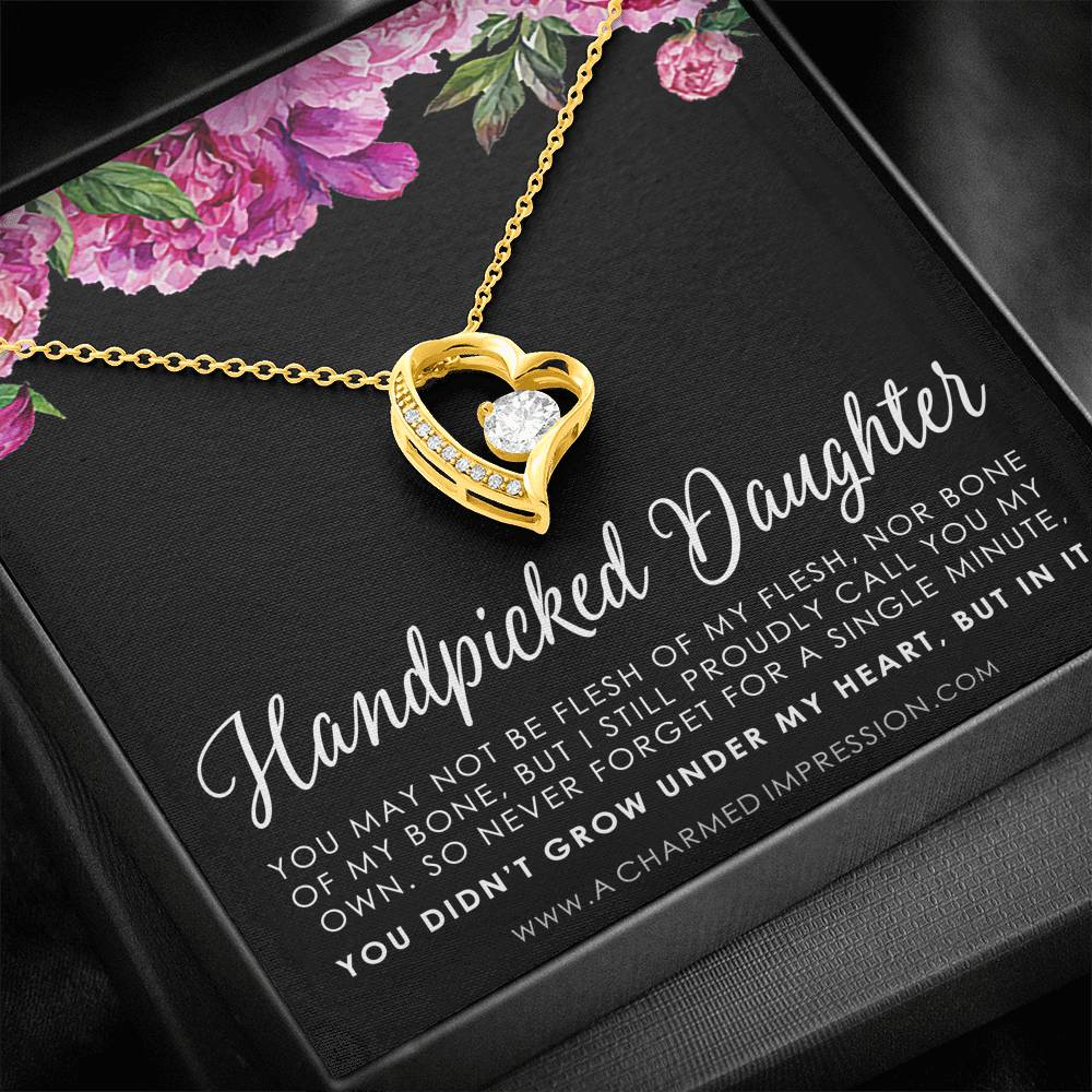 Handpicked Daughter, Stepdaughter Gift for Step Daughter, Infinite Love, Bonus Daughter, Adopted Child, Gift for Girls, Unbiological Child