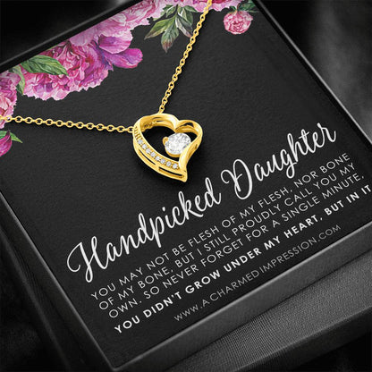 Handpicked Daughter, Stepdaughter Gift for Step Daughter, Infinite Love, Bonus Daughter, Adopted Child, Gift for Girls, Unbiological Child