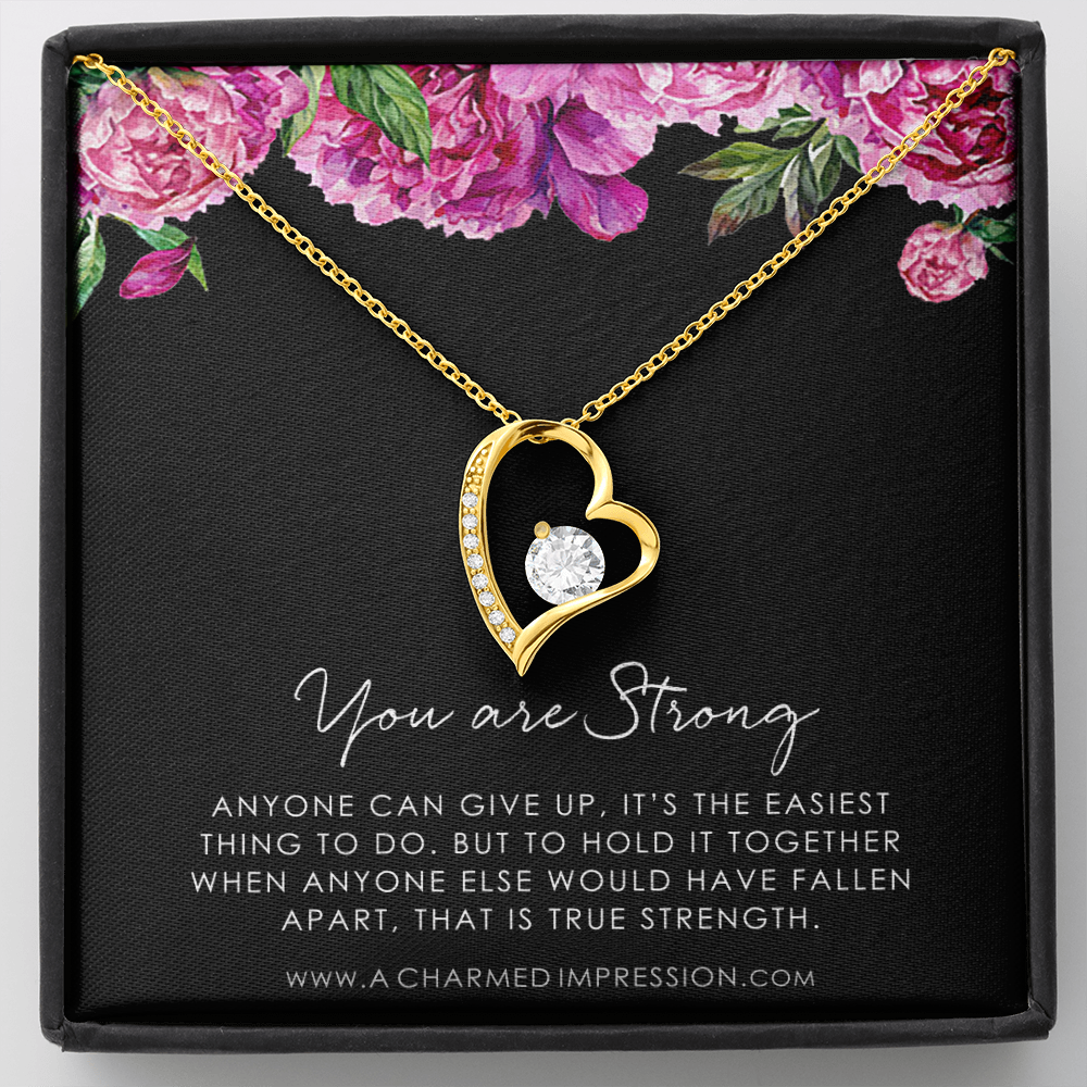 Strength Necklace, Depression, Mental Health, Cancer Survivor Necklace, Breast Cancer Survivor, Infertility Miscarry Gift, Fertility Wish
