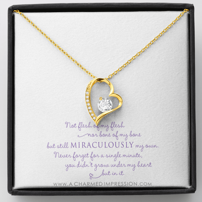 Unbiological Mother & Child Gift, Keepsake Jewelry, Adoption Gotcha Day Gifts for Women Girls, Daughter Stepdaughter, Unique Meaningful