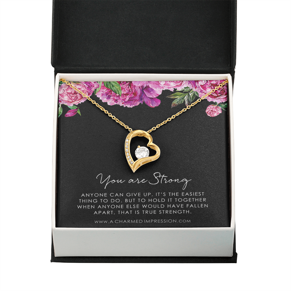 Strength Necklace, Depression, Mental Health, Cancer Survivor Necklace, Breast Cancer Survivor, Infertility Miscarry Gift, Fertility Wish