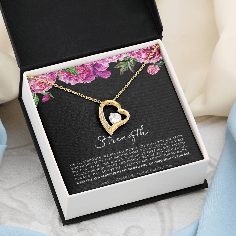 Strength Necklace, Infertility Miscarry Gift, Depression, Mental Health, Fertility Wish, Cancer Survivor Necklace, Breast Cancer Survivor