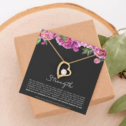 Strength Necklace, Infertility Miscarry Gift, Depression, Mental Health, Fertility Wish, Cancer Survivor Necklace, Breast Cancer Survivor