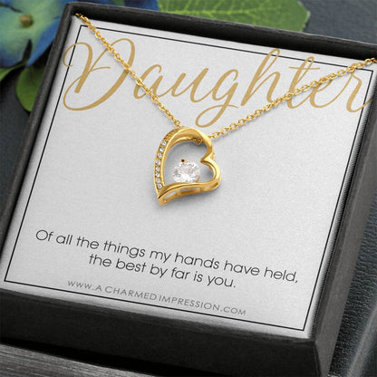 Gift for Daughter Necklace, Daughter Gift from Mom and Dad, To My Daughter, Daughter Birthday Gift for Women or Teenage Girl