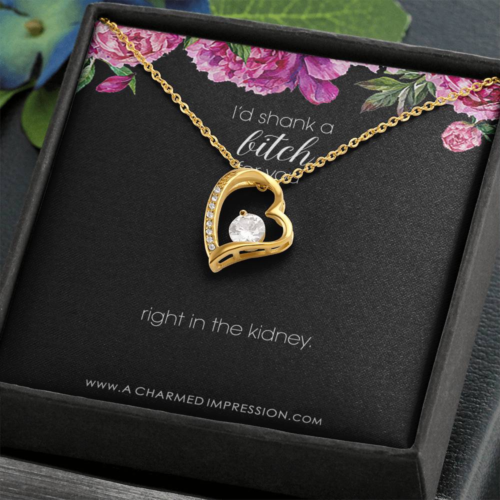 Funny Best Friend Necklace, Funny Sister Gift, Funny CoWorker Gift, Friendship Necklace, I Would Shank a Bitch