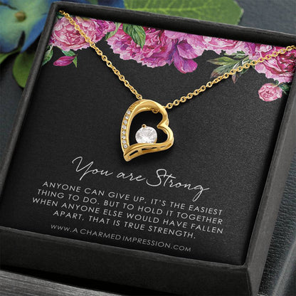 Strength Necklace, Depression, Mental Health, Cancer Survivor Necklace, Breast Cancer Survivor, Infertility Miscarry Gift, Fertility Wish