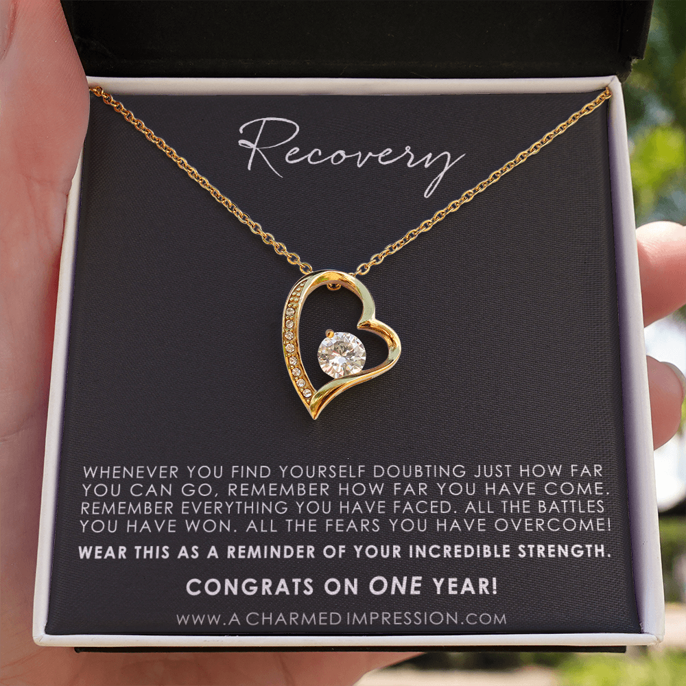 Recovery Gift, Recovery Necklace, Fighter Jewelry, Eating Disorder, NA, AA Gifts, Sobriety Anniversary, Sober Birthday