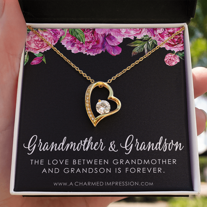 Grandma Gift From Grandson, Grandmother Grandson Gift, Grandmother Necklace, To My Grandma From Grandson Jewelry, Top Grandma Gift