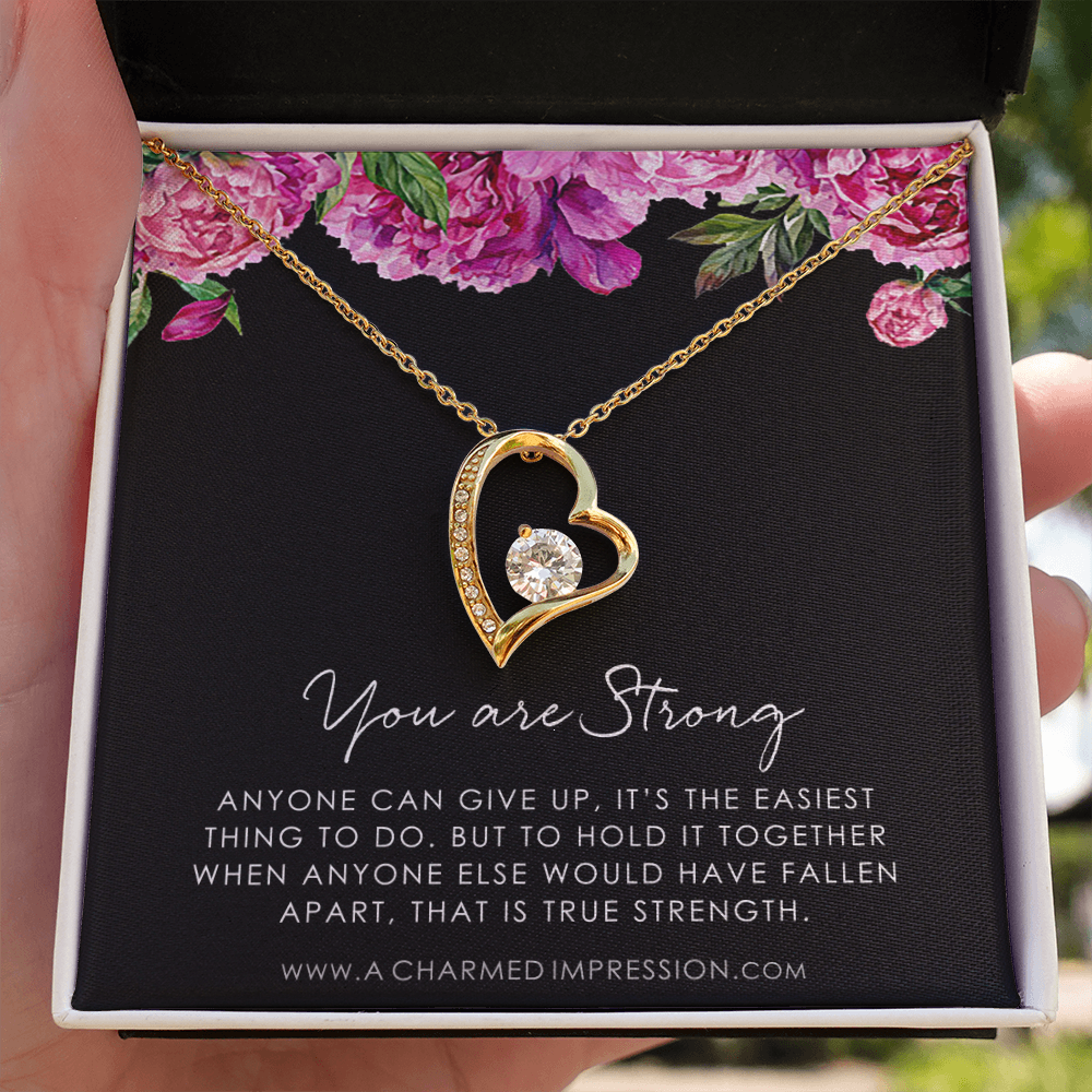 Strength Necklace, Depression, Mental Health, Cancer Survivor Necklace, Breast Cancer Survivor, Infertility Miscarry Gift, Fertility Wish