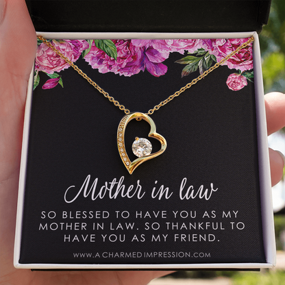 Sentimental Mother In Law Wedding Gift From Bride, Mother of the Groom Necklace, Future Mother in Law Wedding Gift, Gift For Mother-In-Law