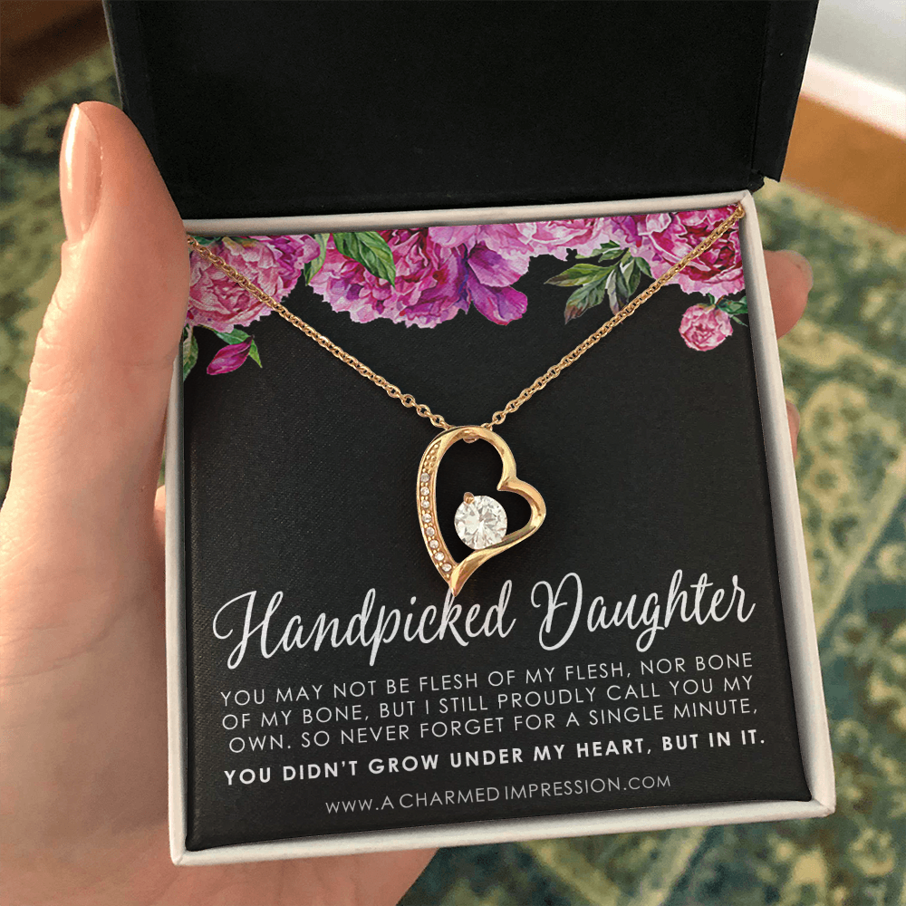 Handpicked Daughter, Stepdaughter Gift for Step Daughter, Infinite Love, Bonus Daughter, Adopted Child, Gift for Girls, Unbiological Child