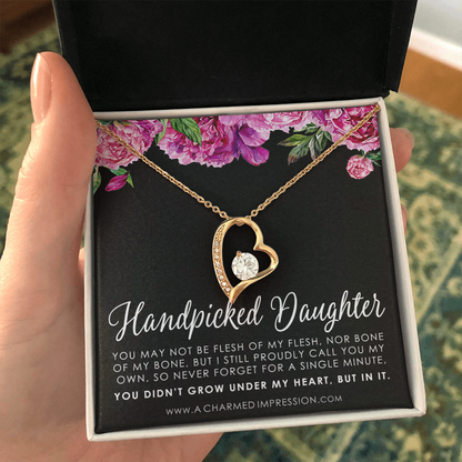 Handpicked Daughter, Stepdaughter Gift for Step Daughter, Infinite Love, Bonus Daughter, Adopted Child, Gift for Girls, Unbiological Child