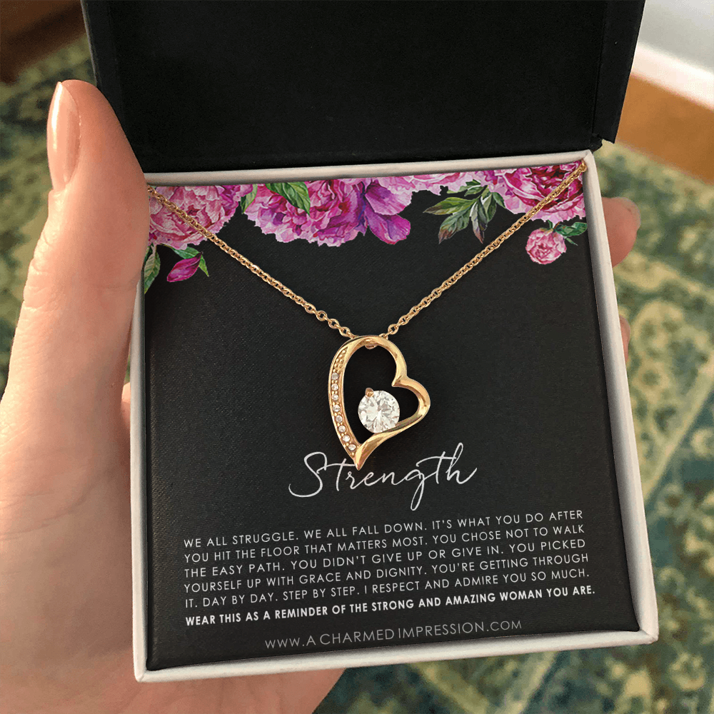 Strength Necklace, Infertility Miscarry Gift, Depression, Mental Health, Fertility Wish, Cancer Survivor Necklace, Breast Cancer Survivor