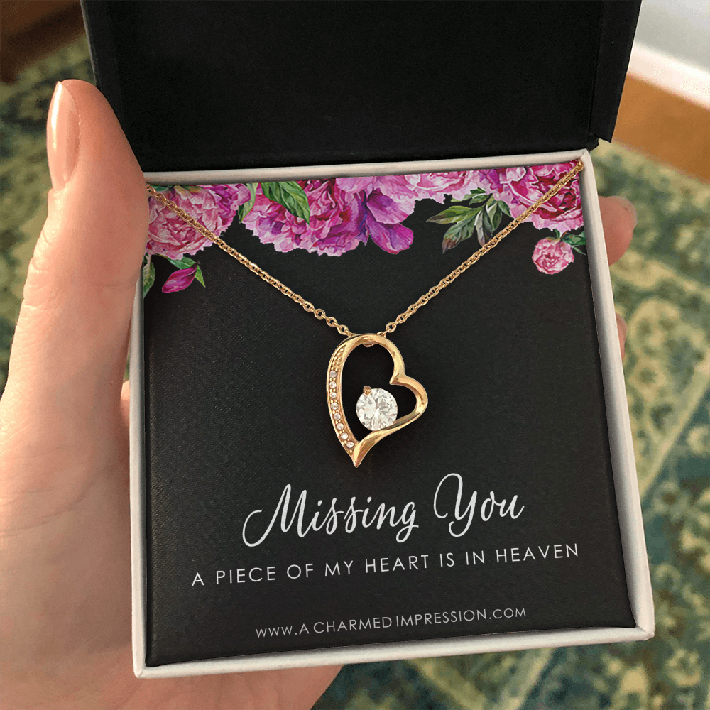 Remembrance Jewelry • Gift for Loss of Loved One • Memory Keepsake Charm • Sympathy Gift • A Piece of My Heart is in Heaven