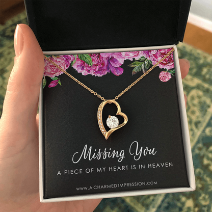 Remembrance Jewelry • Gift for Loss of Loved One • Memory Keepsake Charm • Sympathy Gift • A Piece of My Heart is in Heaven