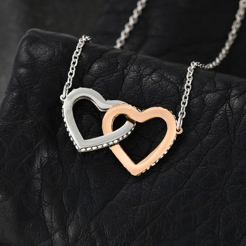 Godmother & Godchild Necklace, Gift for Godmother from Godchild, Godmother Gift, Jewelry for Godmother, Two Connected Hearts, Interlocking Hearts