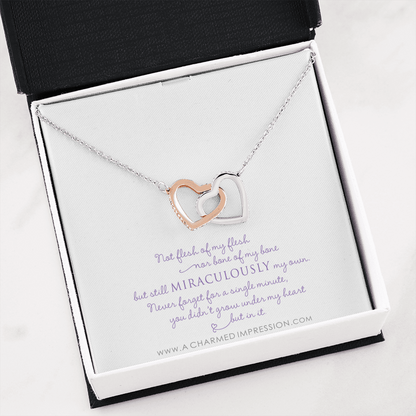 Unbiological Mother & Child Gift, Keepsake Jewelry, Adoption Gotcha Day Gifts for Women Girls, Daughter Stepdaughter, Unique Meaningful