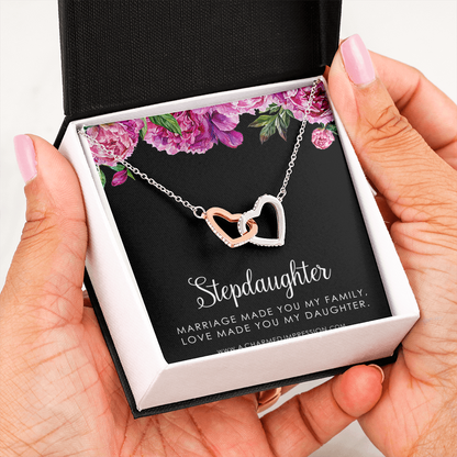 Stepdaughter Gifts from Stepmom Stepdad, Birthday Gifts for Daughter from Mom Dad, Stepdaughter Necklace, Unbiological Daughter Gift