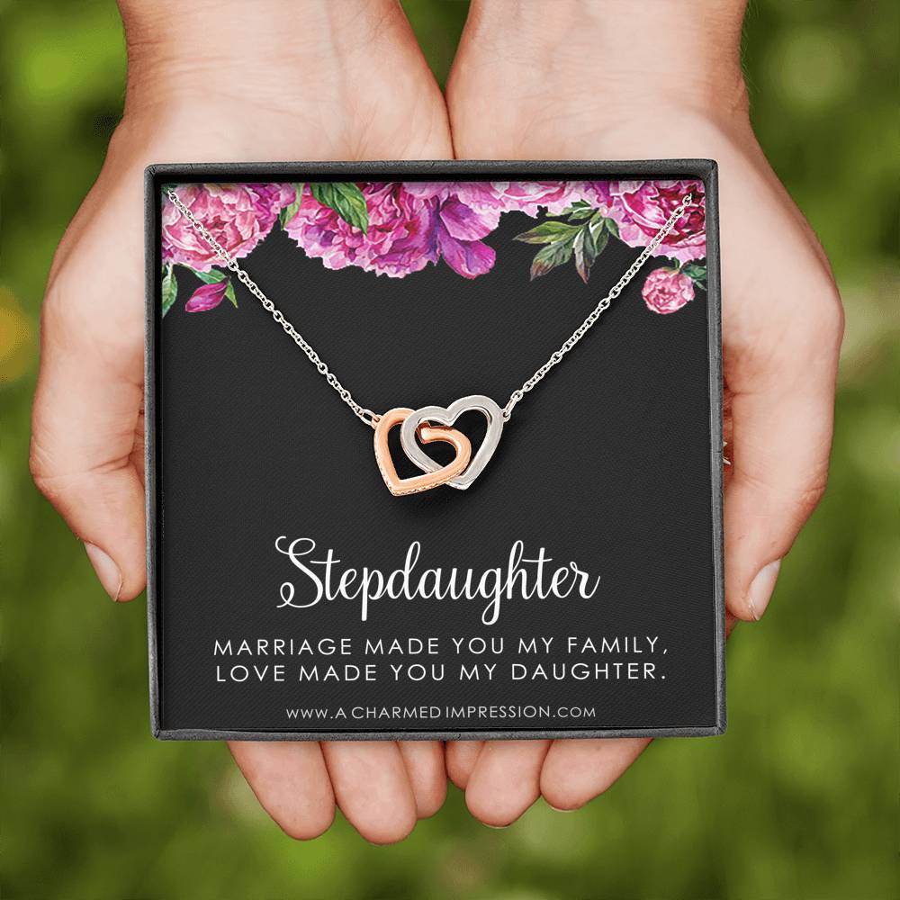 Stepdaughter Gifts from Stepmom Stepdad, Birthday Gifts for Daughter from Mom Dad, Stepdaughter Necklace, Unbiological Daughter Gift
