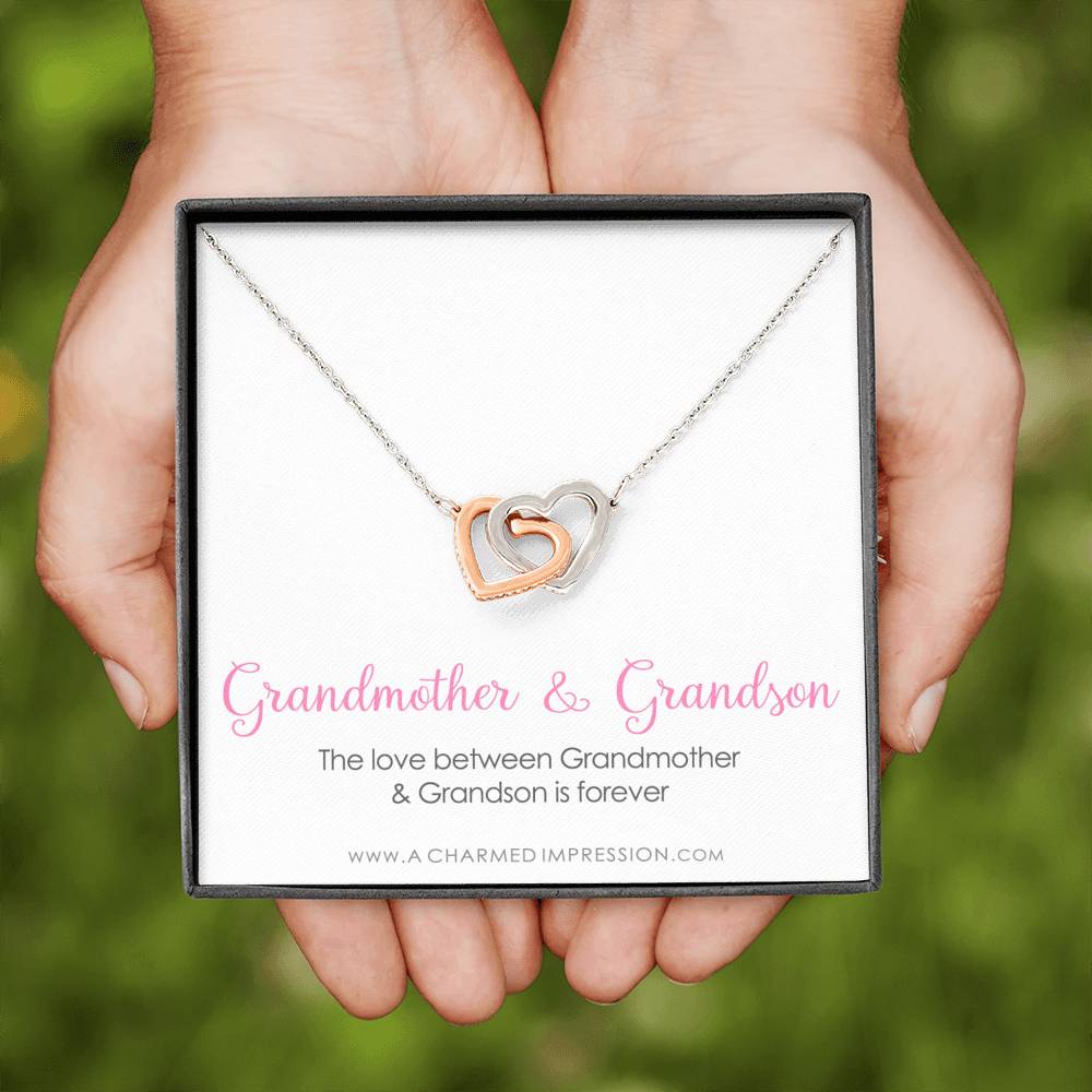 Grandma Gift From Grandson, Grandmother Grandson Gift, Grandmother Necklace, To My Grandma From Grandson Jewelry, Top Grandma Gift