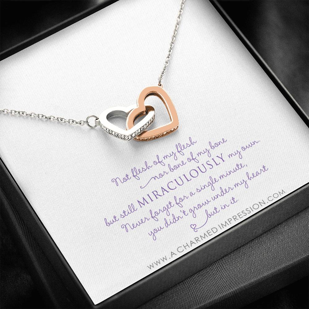 Unbiological Mother & Child Gift, Keepsake Jewelry, Adoption Gotcha Day Gifts for Women Girls, Daughter Stepdaughter, Unique Meaningful