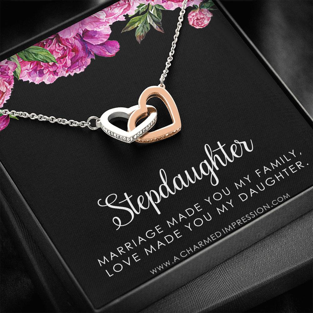 Stepdaughter Gifts from Stepmom Stepdad, Birthday Gifts for Daughter from Mom Dad, Stepdaughter Necklace, Unbiological Daughter Gift
