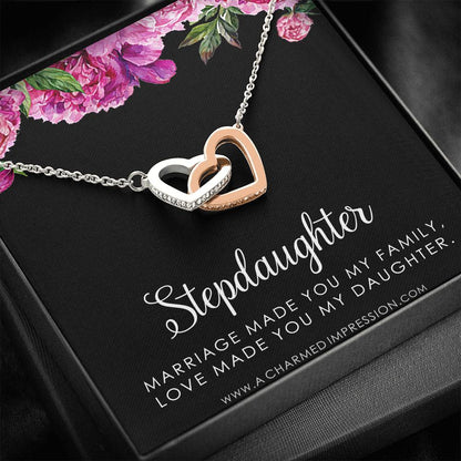 Stepdaughter Gifts from Stepmom Stepdad, Birthday Gifts for Daughter from Mom Dad, Stepdaughter Necklace, Unbiological Daughter Gift